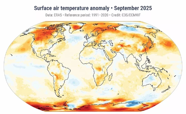 โลกเดือดไม่หยุด! ก.ย. 2025 ร้อนทะลุสถิติอีกครั้ง 