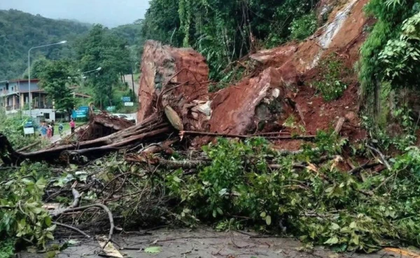 “เชียงราย” ฝนตกหนัก  ดินถล่มปิดเส้นทางขึ้นภูชี้ฟ้า