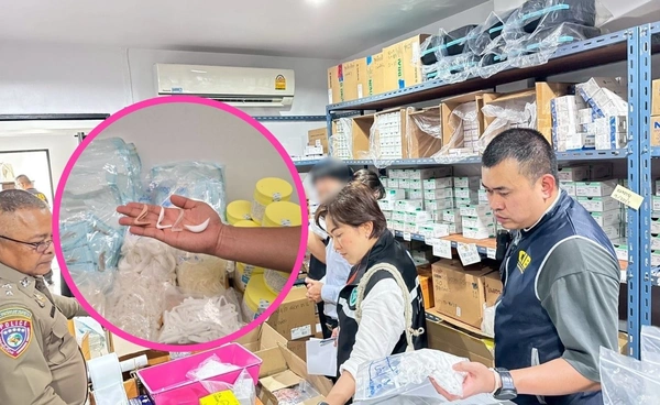 บุกทลายแหล่งจำหน่ายซิลิโคนถื่อน ขายคลินิกเสริมความงาม