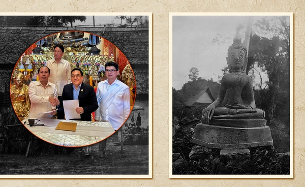 “อุปกิต” ส่งคืนพระพุทธรูป 300 ปี-มอบรูปครูบาศรีวิชัยแก่ลาว
