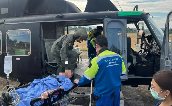 กกล.ผาเมืองบินด่วนรับผู้ป่วยสโตรก ส่งต่อแพทย์เชียงรายทันเวลา