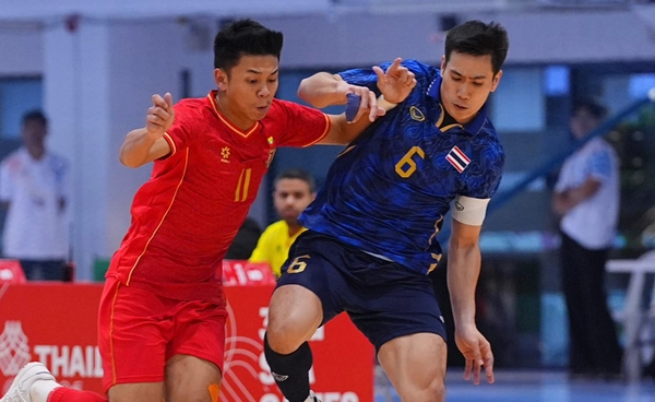 ผลฟุตซอลชายซีเกมส์ 2025 : ฟุตซอลชายไทยอัดเมียนมา 3-0 คว้าชัยสองนัดรวดศึกซีเกมส์