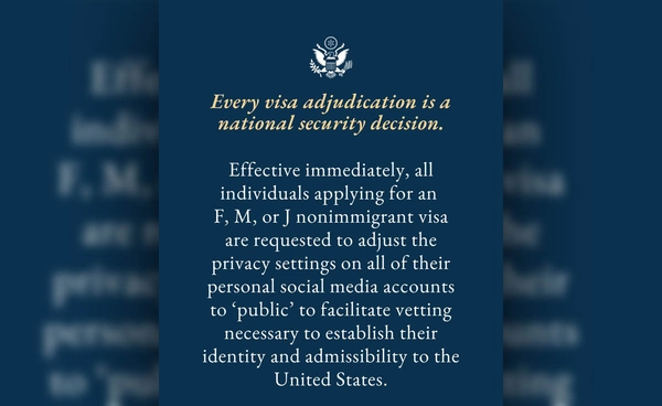 สถานทูตสหรัฐฯ ประกาศ ผู้สมัครวีซ่า F, M และ J ต้องเปิดบัญชีโซเชียลสาธารณะ