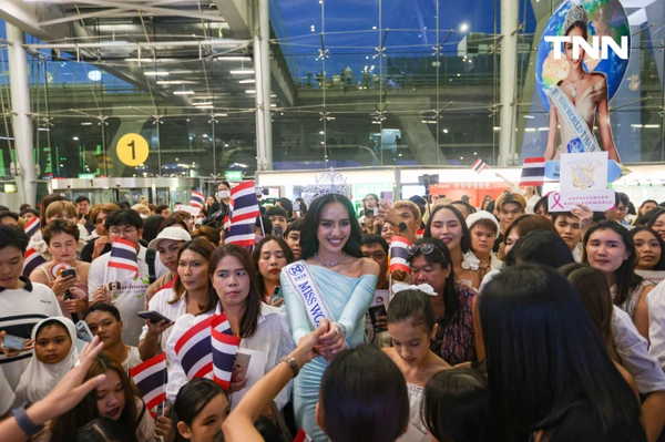 รูป-ประมวลภาพ แฟนนางงามร่วมส่ง “โอปอล-สุชาตา” ชิงมงฟ้าที่อินเดีย -16