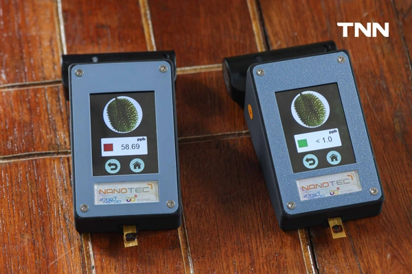 รูป-นาโนเทค นำต้นแบบ "N-sense" ลงพื้นที่จังหวัดระยอง ทดสอบวิเคราะห์ BY2 ใน ทุเรียน-14