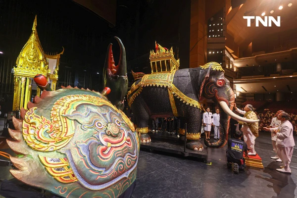 รูป-บวงสรวงการแสดงโขนมูลนิธิส่งเสริมศิลปาชีพฯ ประจำปี 2568 ตอน “สัตยาพาลี” สืบสานพระราชปณิธาน สมเด็จพระพันปีหลวง อนุรักษ์โขน สืบต่อไป-9