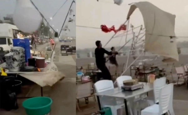 เปิดนาทียื้อเต็นท์สุดชีวิตสู้ลมพายุ