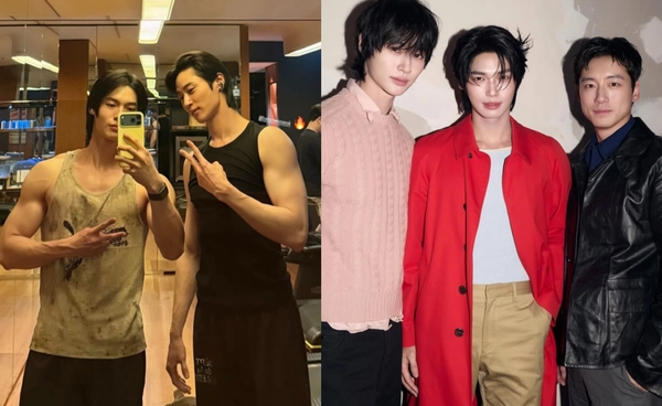 หล่อชนหล่อ “วิน เมธวิน” ป๊ะ “บยอนอูซอก” อีกครั้ง คราวนี้ไม่ใช่รันเวย์ แต่เป็นยิม