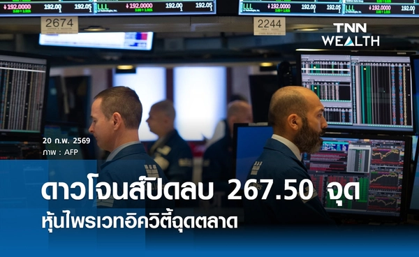 หุ้นดาวโจนส์วันนี้ 20 กุมภาพันธ์ 2569 ปิดลบ 267.50 จุด หุ้นไพรเวทอิควิตี้ฉุดตลาด