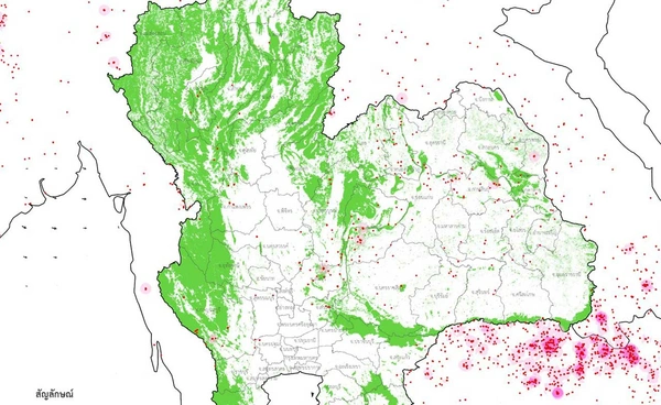 GISTDA รายงานข้อมูลจากดาวเทียม 11 กุมภาพันธ์ 69 ไทยพบจุดความร้อน 334 จุด