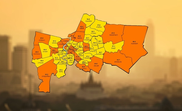 กทม. “ฝุ่นพุ่ง” กระทบสุขภาพ 15 เขต  ประเวศ-บางขุนเทียนหนักสุด