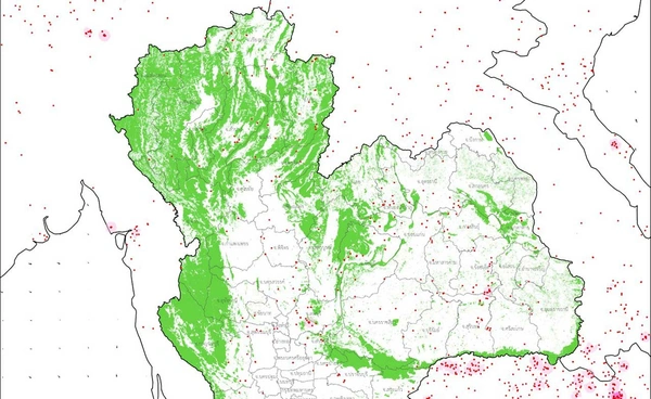 GISTDA รายงานไทยพบจุดความร้อน วานนี้ 316 จุด ส่วนใหญ่เป็นพื้นที่เกษตร 