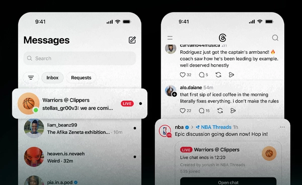 Threads เปิดตัวฟีเจอร์ใหม่ Live Chats สนทนาสดแบบเรียลไทม์ ประเดิมใช้งานช่วง NBA Playoffs
