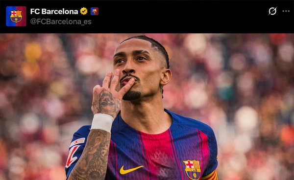 ผลฟุตบอล ลา ลีกา สเปน : ราฟินญ่าแฮตทริกฮีโร่! พาบาร์ซ่าถล่มเซบีย่า 5-2