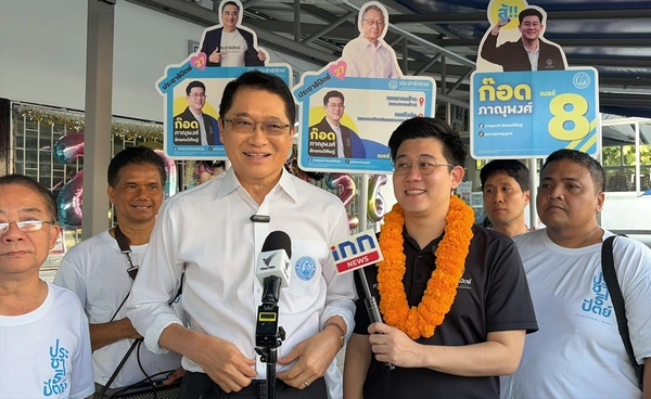 องอาจ​ เดินตลาดหาเสียง เชื่อกระแสพรรค ปชป. ดึงฐานเสียงเก่ากลับมา