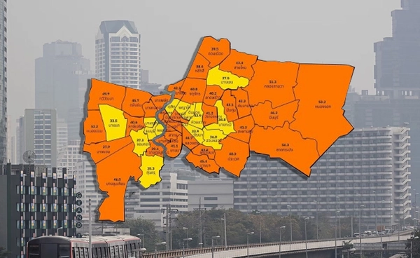 กทม. เช้านี้ ฝุ่นยังพุ่งเกินมาตรฐาน คุณภาพอากาศแย่ “ลาดกระบัง” อันดับ 1