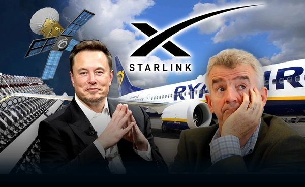 "มัสก์" เปิดศึกสายการบิน Ryanair ติด Wi-Fi Starlink สิ้นเปลือง