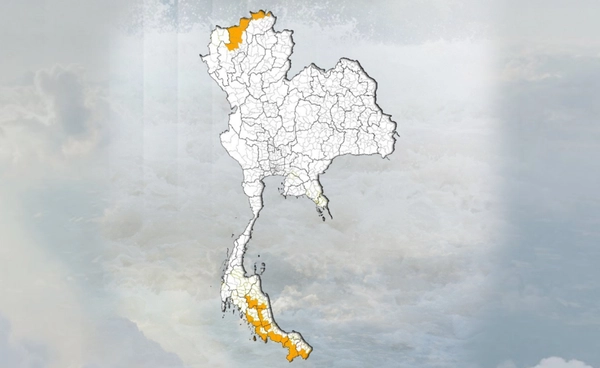 พื้นที่เสี่ยงภัยฝนฟ้าคะนองกับลมกระโชกแรงวันที่ 10 เม.ย.69