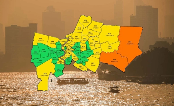 กทม. เช้านี้ “คุณภาพอากาศปานกลาง” เฝ้าระวัง 12 เขต ค่าฝุ่นแนวโน้มเพิ่มขึ้น