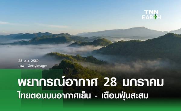 พยากรณ์อากาศวันนี้ 28 มกราคม 2569 ไทยตอนบนอากาศเย็น - เตือนฝุ่นสะสม