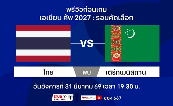 พรีวิววิเคราะห์ทีมชาติไทย พบ เติร์กเมนิสถาน ฟุตบอลเอเชียนคัพ 2027 รอบคัดเลือก