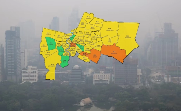 กทม.เตือนเฝ้าระวัง  ฝุ่น PM2.5 ถึงสิ้นเดือนนี้ 