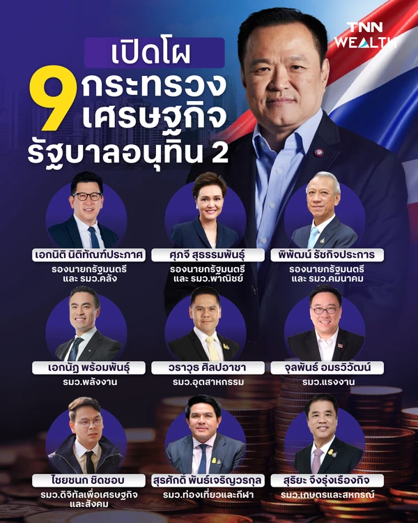 เปิดโผ 9  กระทรวงเศรษฐกิจ รัฐบาลอนุทิน 2