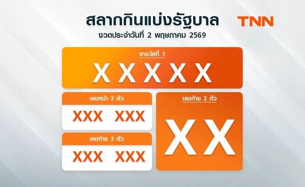 ติดตามผลหวยได้ที่นี่  ตรวจสลากกินแบ่งรัฐบาล 2 พฤษภาคม 2569 งวดล่าสุด