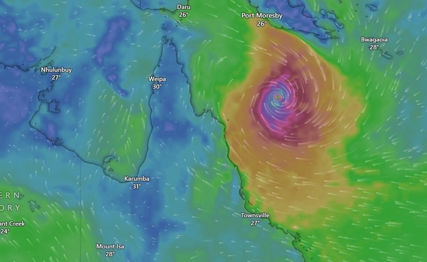 ไซโคลน “นาเรลล์”  ทวีกำลังแรงใกล้แตะระดับ 5 จ่อถล่ม “ออสเตรเลีย” 