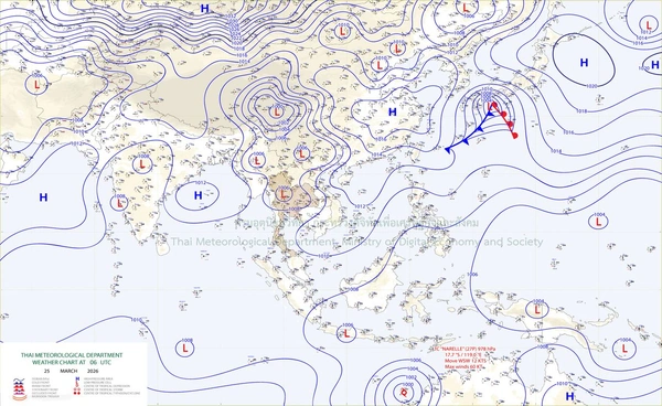 กรมอุตุฯ เผยมี 11 จังหวัด เสี่ยงโดนฝนพรุ่งนี้ (26 มี.ค.)