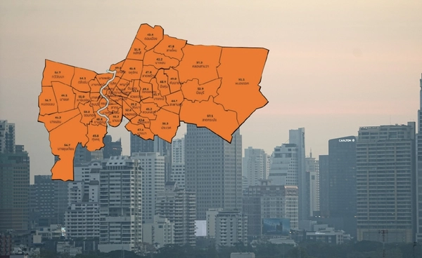 ค่าฝุ่นวันนี้ 12 ก.พ. 69 คนกรุงอ่วม! PM 2.5 เกินมาตรฐานทุกเขต