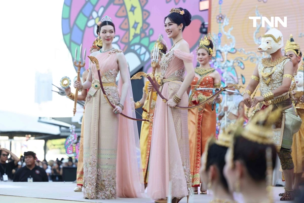 รูป-หลิง-ออม สวมบทเป็นนางรากษสเทวี นางสงกรานต์ประจำปี 2569 ในชุดไทยประยุกต์ร่วมฉลองวันปีใหม่ไทย-13
