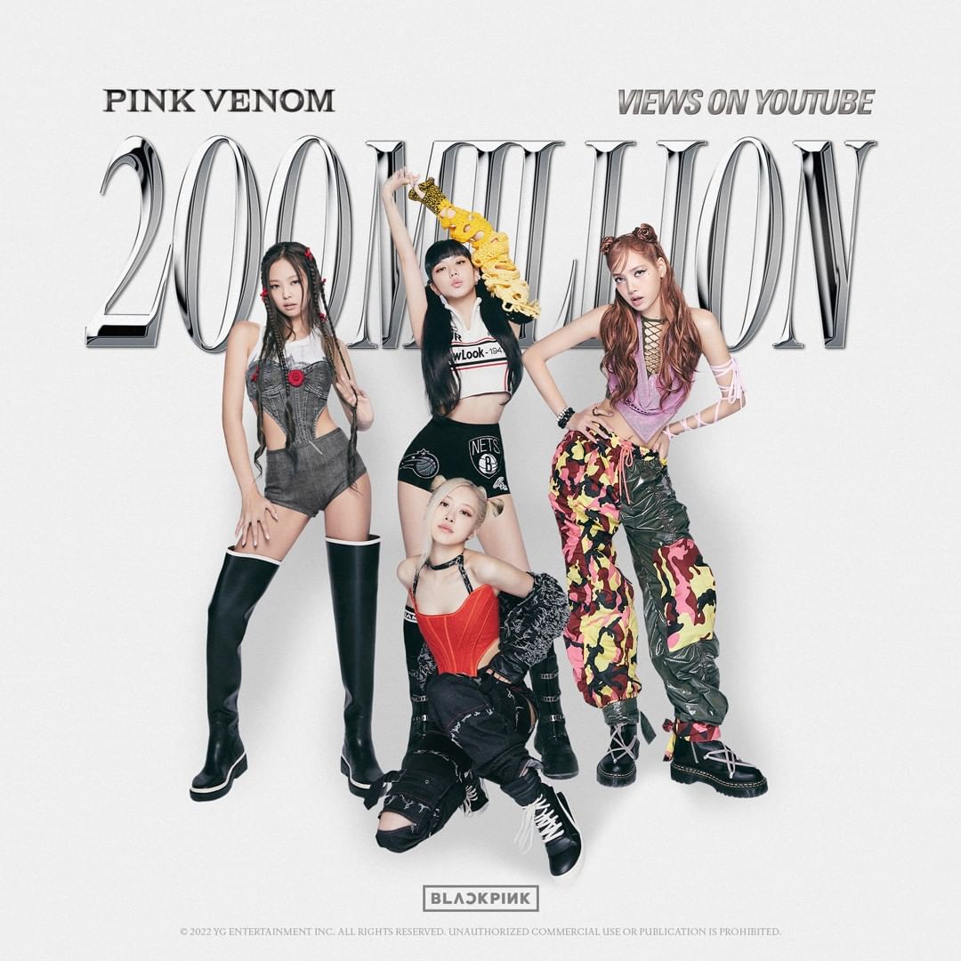 “Pink Venom”  สร้างสถิติใหม่ได้ยอดวิว 200 ล้าน เร็วที่สุดแห่งปี 2022