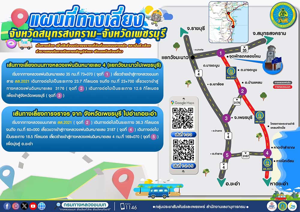 เช็กที่นี่ แนะ 7 เส้นทางเลี่ยงรถติดบนถนนสายหลักเดินทางช่วงเทศกาลสงกรานต์ 2567