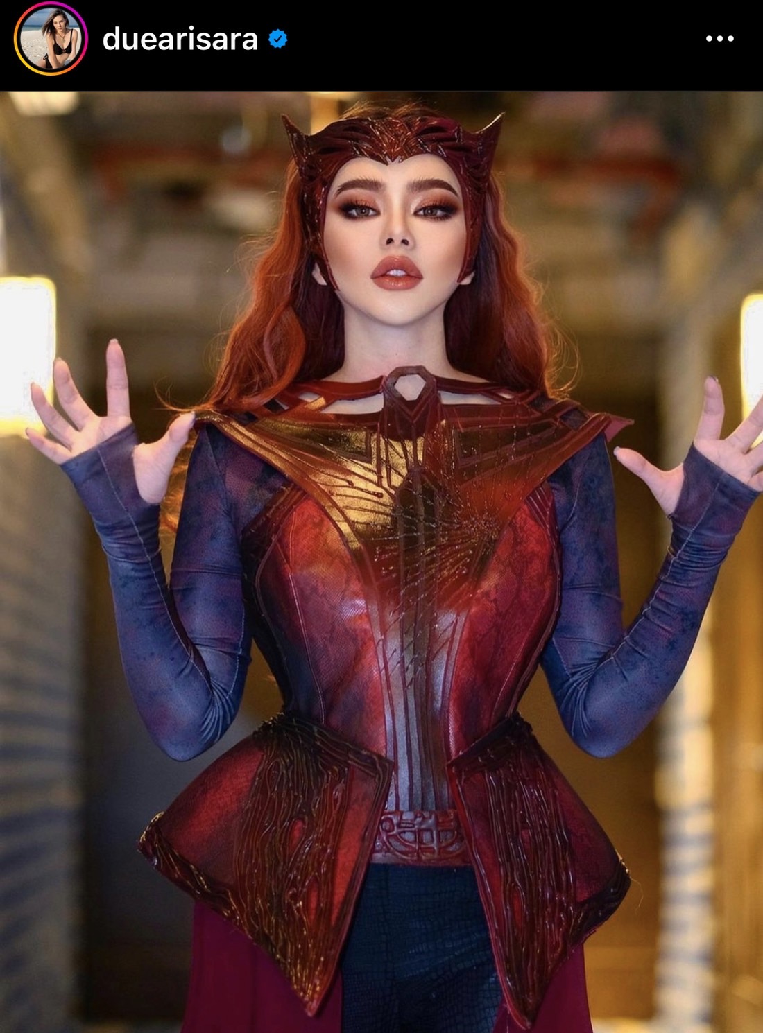 ดิว อริสรา แปลงโฉมเป็น Scarlet Witch รวมงานปาร์ตี้วันเกิด 