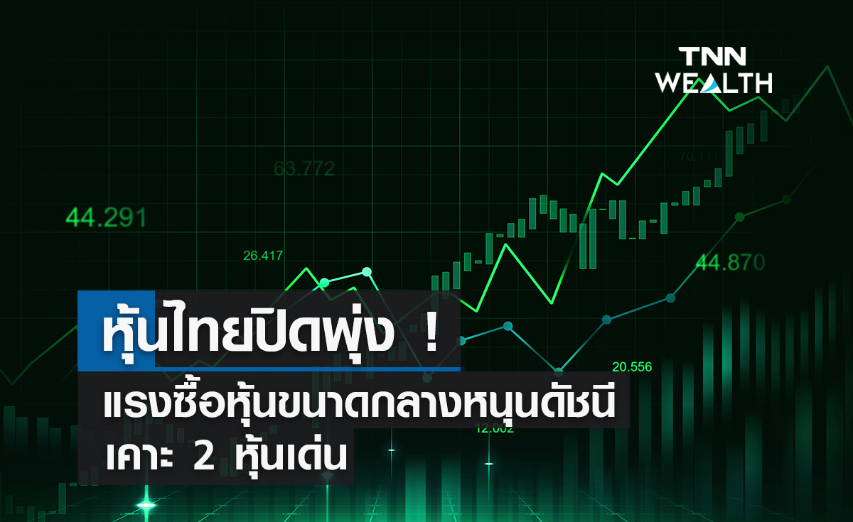 หุ้นไทยปิดพุ่ง ! แรงซื้อหุ้นขนาดกลางหนุนดัชนี เคาะ 2 หุ้นเด่น