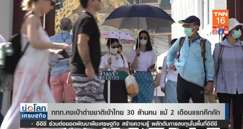 ททท.คงเป้าต่างชาติเข้าไทย 30 ล้านคน แม้ 2 เดือนแรกคึกคัก