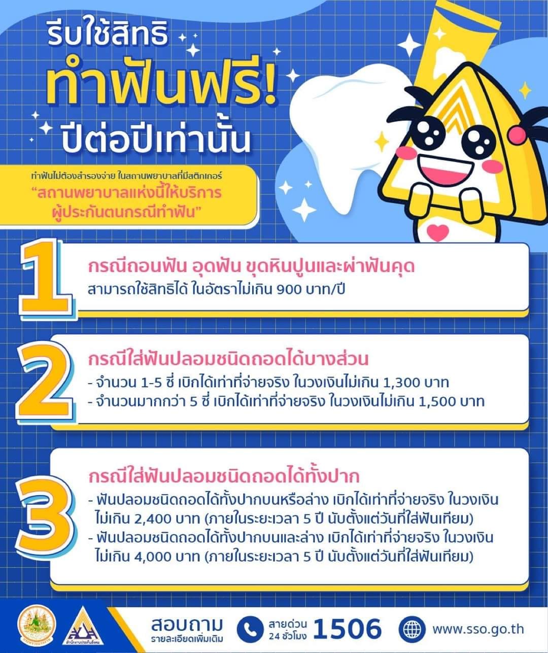ใกล้สิ้นปีแล้วอย่าลืมใช้สิทธิ! ประกันสังคมทำฟันฟรี ไ่ม่ต้องสำรองจ่าย