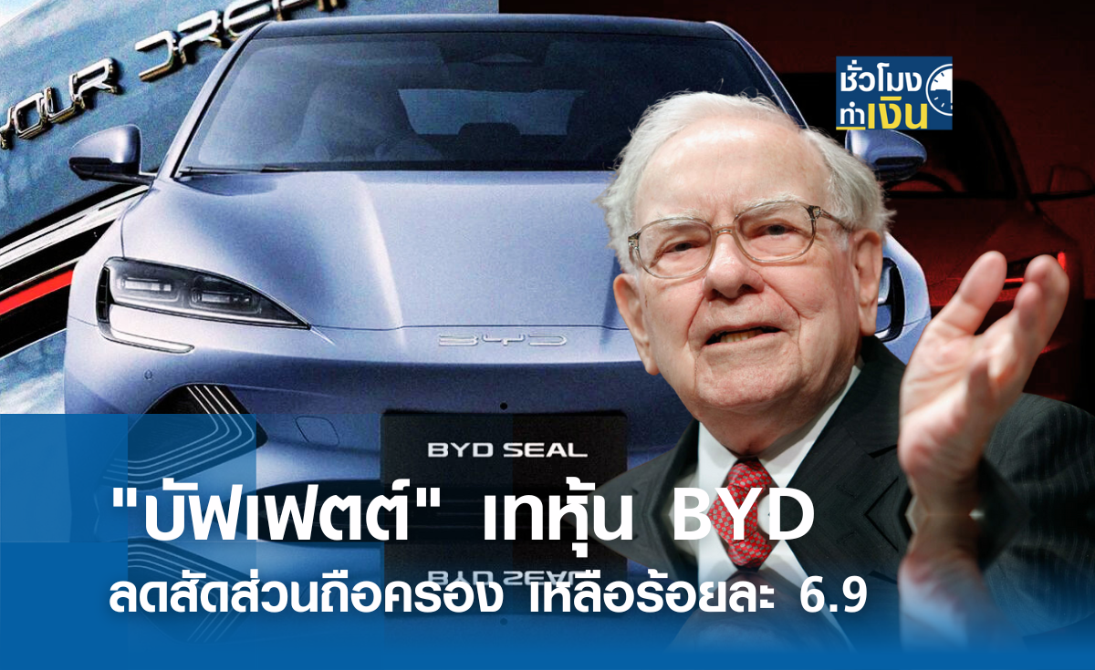 "บัฟเฟตต์" เทหุ้น BYD ลดสัดส่วนถือครอง เหลือร้อยละ 6.9
