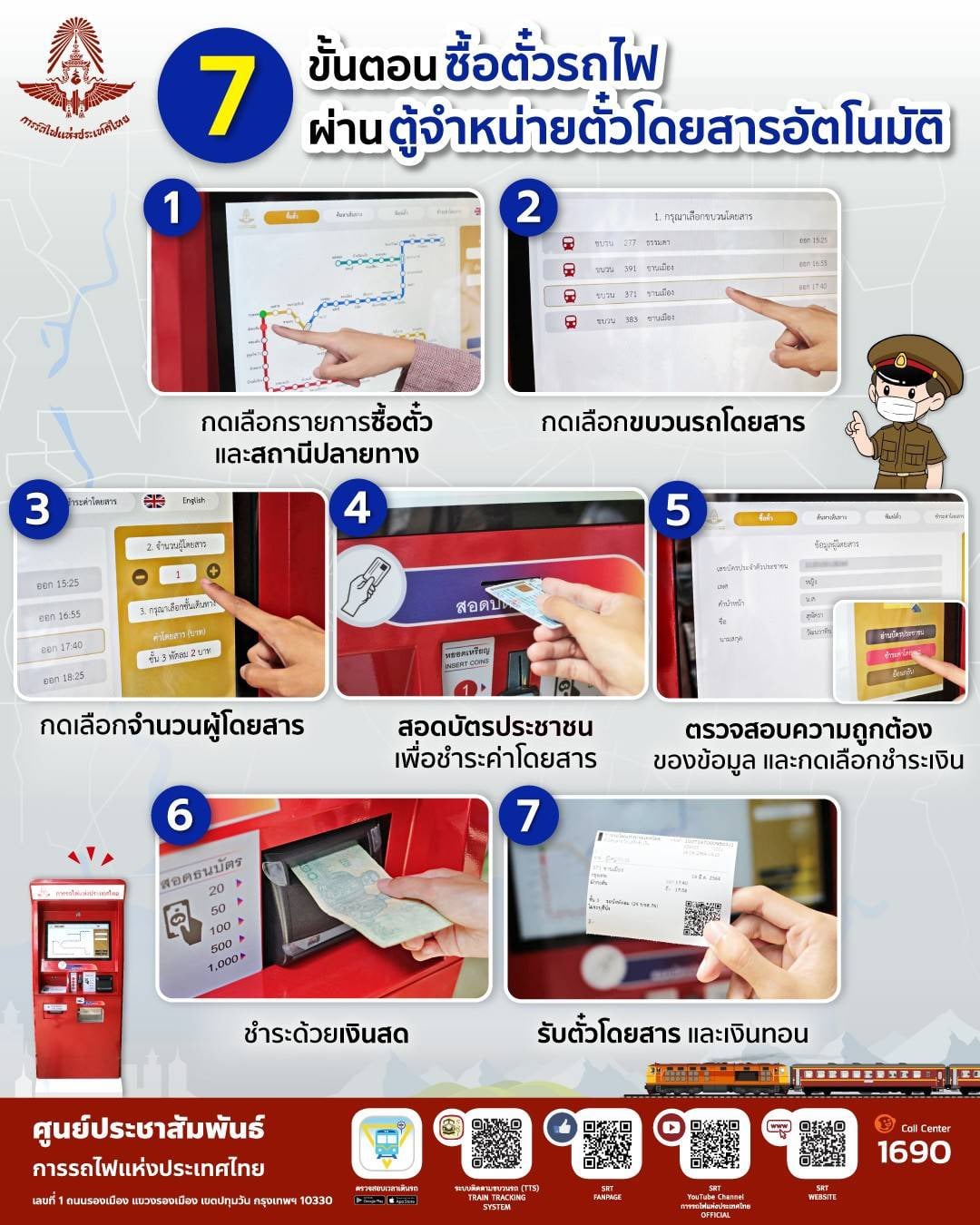 เริ่มแล้ววันนี้ เปิดให้บริการตู้จำหน่ายตั๋วโดยสารรถไฟอัตโนมัติ