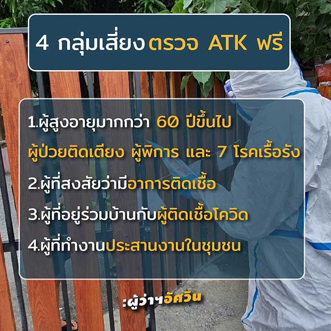 กทม.เปิดจุดตรวจโควิด-19 ด้วยชุดตรวจ ATK ให้กับผู้มีความเสี่ยงฟรี!