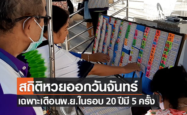 สถิติหวยออกวันจันทร์ เดือนพฤศจิกายนในรอบ 20 ปี มี 5 ครั้ง 