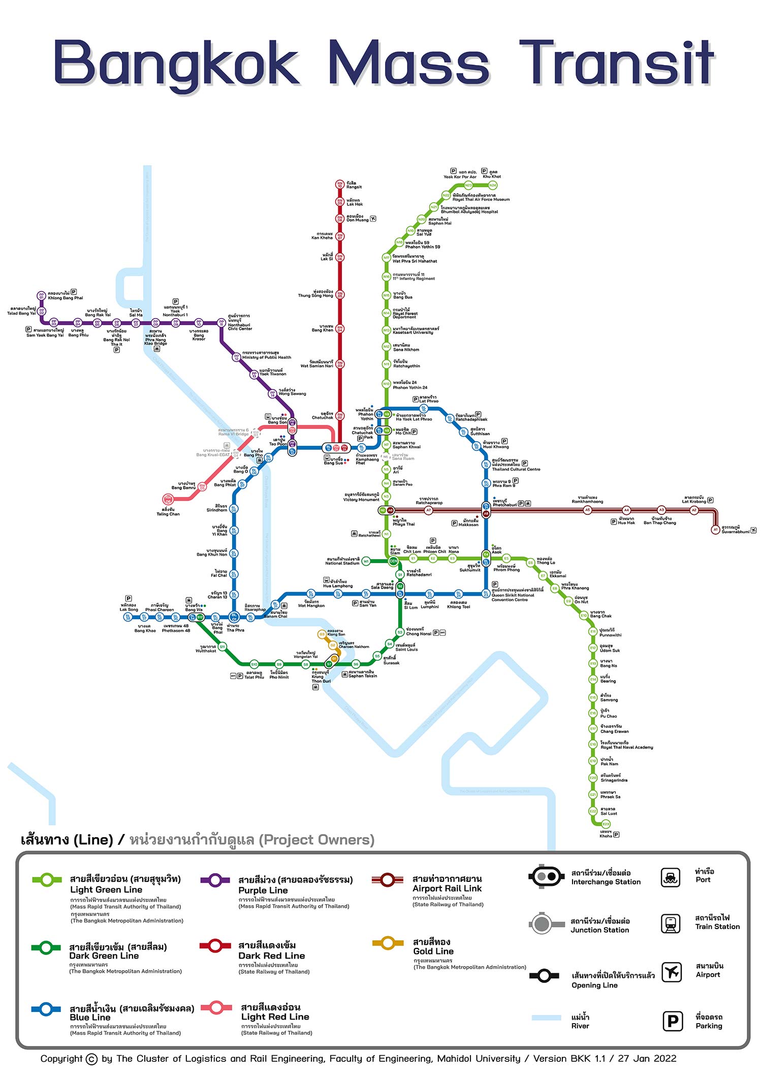  กรมราง เปิดแผนที่รถไฟฟ้าในเขตกรุงเทพฯ และปริมลฑล เวอร์ชันล่าสุด