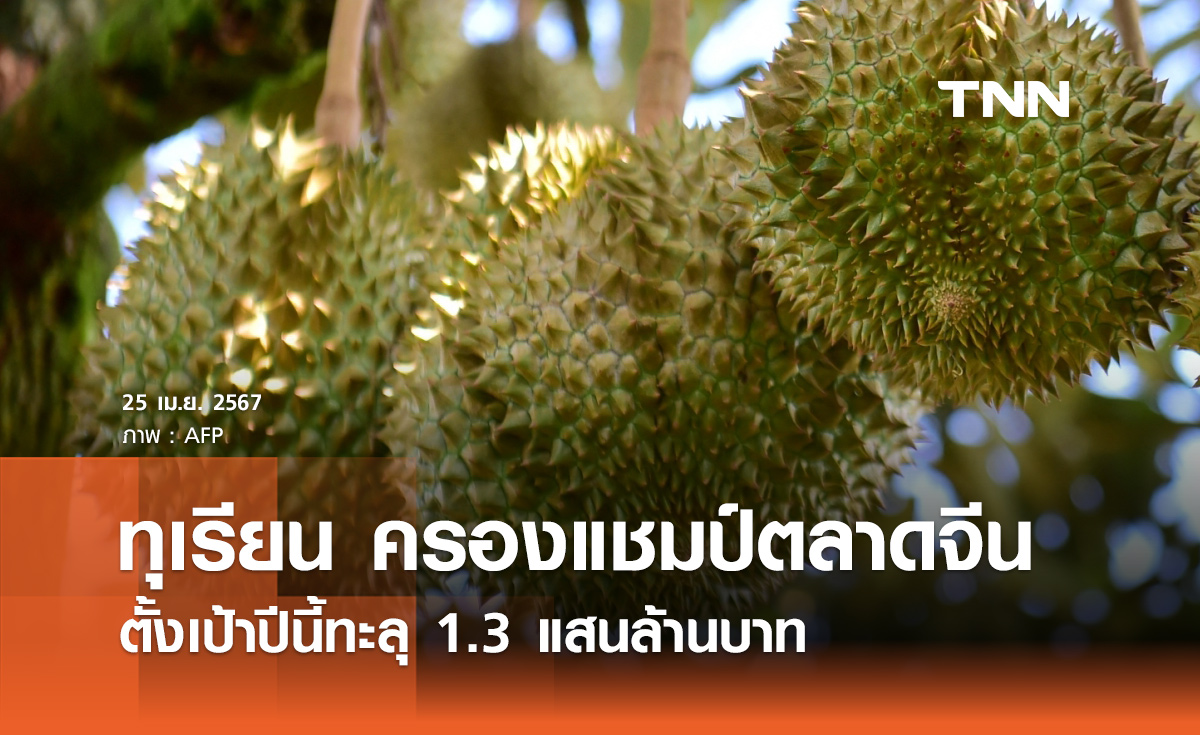 ทุเรียนไทย ครองแชมป์ตลาดจีน 65% ตั้งเป้าปีนี้ทะลุ 1.3 แสนล้าน