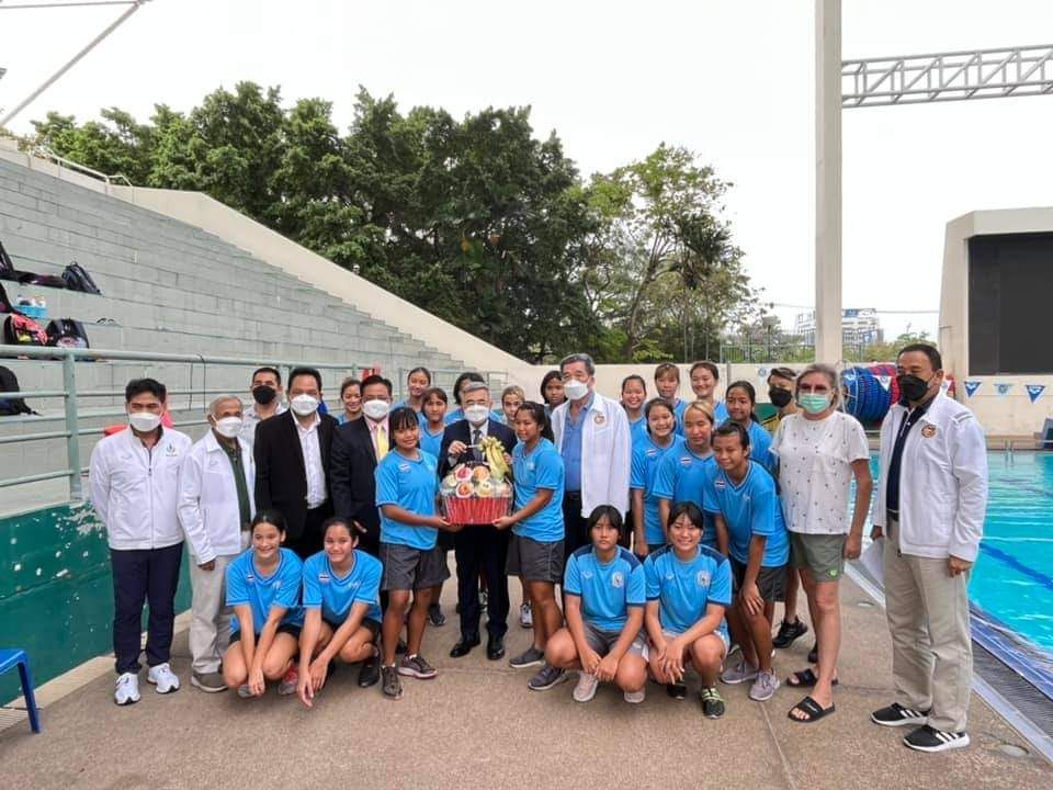 'ส.ว่ายน้ำ' ปลื้มคณะกรรมการโอลิมปิกฯเยี่ยมทีมโปโลน้ำขณะฝึกซ้อม 'ส.ว่ายน้ำ' ปลื้มคณะกรรมการโอลิมปิกฯเยี่ยมทีมโปโลน้ำขณะฝึกซ้อม