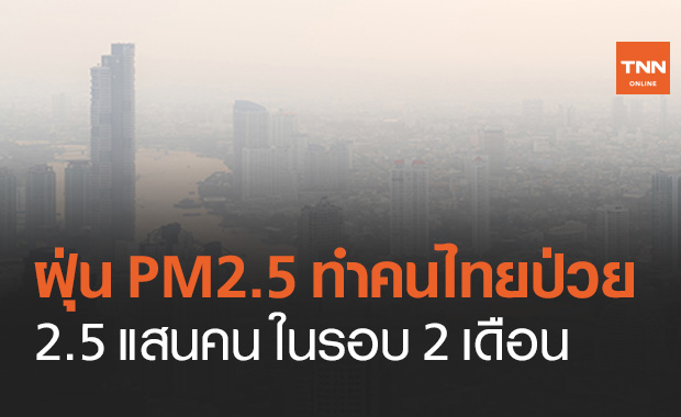 ฝุ่น PM2.5 วิกฤต! กรมอนามัยฯ พบผู้ป่วยจากฝุ่นรอบ 2 เดือน 2.5 แสนคน