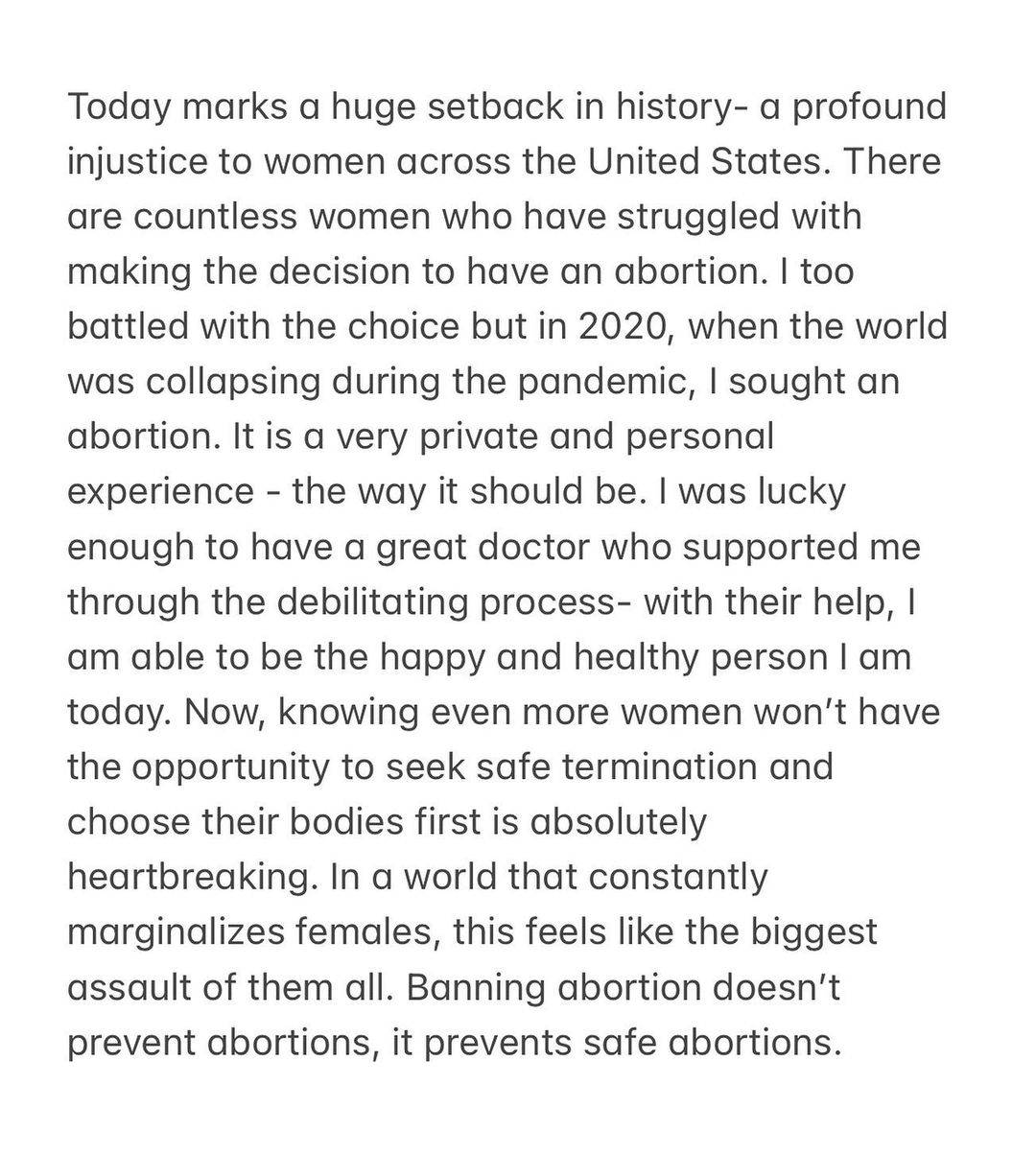 เมโดว์ วอล์คเกอร์ ยอมรับอย่างเด็ดเดี่ยวว่าเคยทำแท้งมาแล้ว