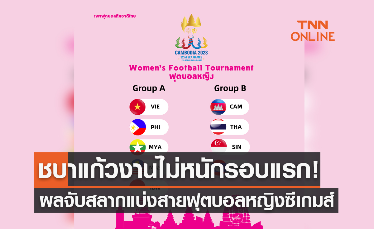 ผลการจับสลากแบ่งกลุ่มฟุตบอลหญิง 'ซีเกมส์ 2023' ที่ประเทศกัมพูชา