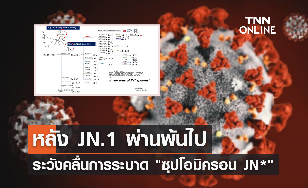 เตือน! ระวังคลื่นการระบาด "ซุปโอมิครอน JN*" หลัง JN.1 ผ่านพ้นไป