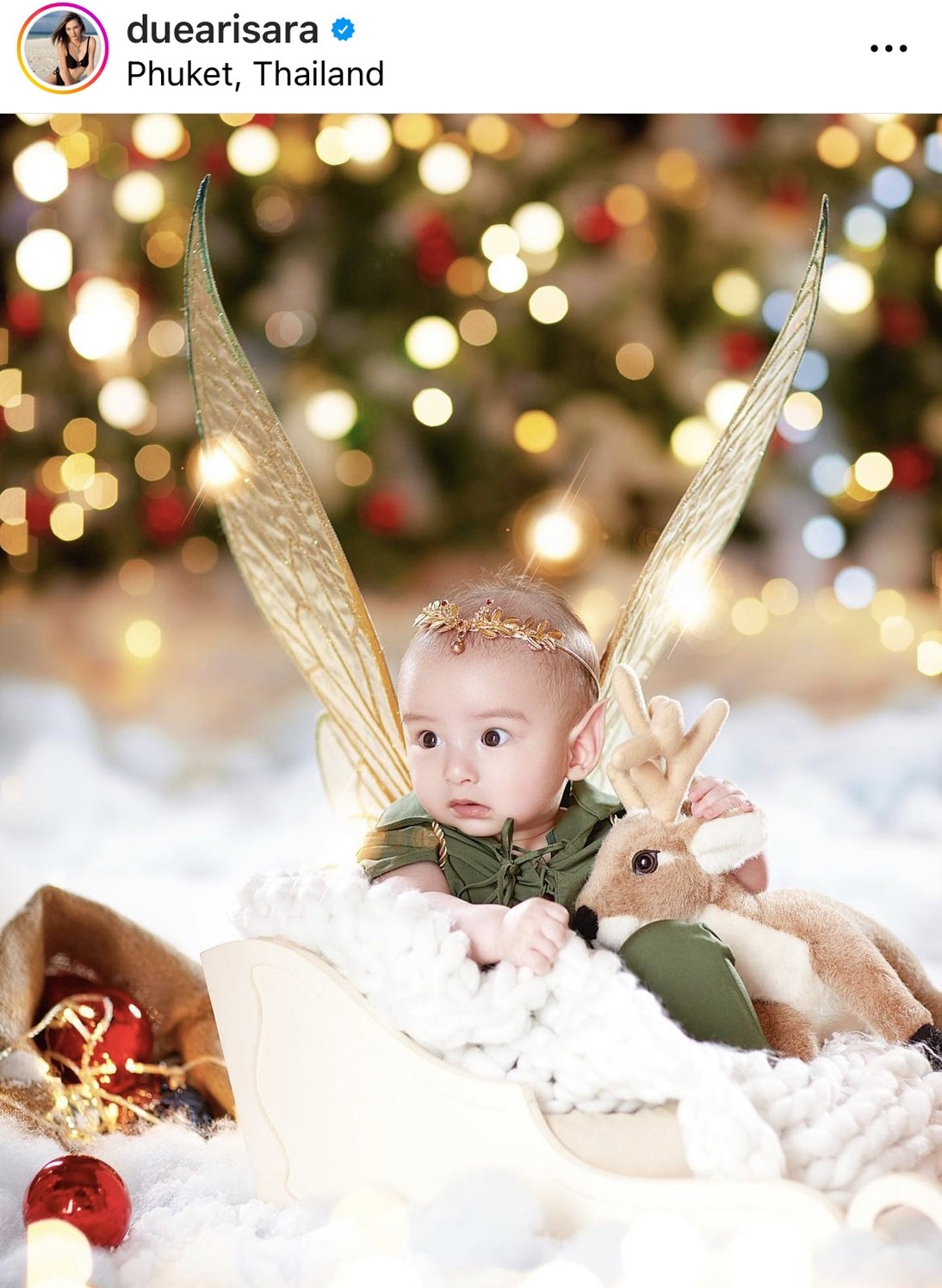 ดิว อริสรา แปลงโฉมเป็นภูตสาว พร้อมกับเบบี๋ไซลาส ฉลองคริสต์มาส